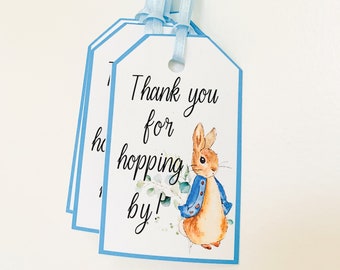 Peter Rabbit Birthday, Peter Rabbit Baby Shower Decorations, Peter Rabbit Favor Tags, Easter Birthday, Easter Baby Shower