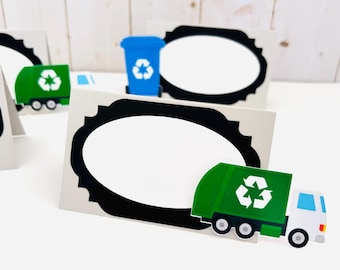 Recycling Truck Birthday Food Tents, Garbage Truck Party Decorations