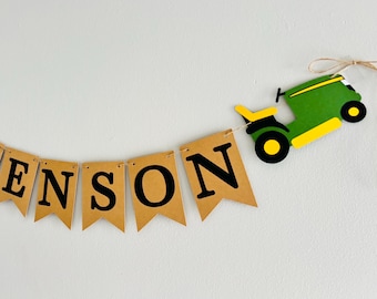 Lawnmower Personalized Custom Phrase Banner, Tractor Theme Birthday Party