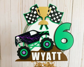Monster Truck Cake Topper, Monster Jam Birthday Decorations, Truck Rally, Monster Jam Grave Digger Cake Topper, El Toro Loco, Megalodon