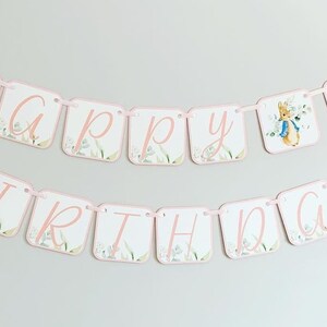 Pink Peter Rabbit Birthday Decorations, Girl Peter Rabbit Baby Shower Decorations, Peter Rabbit Birthday Banner, Easter Birthday, Baby Girl Pink