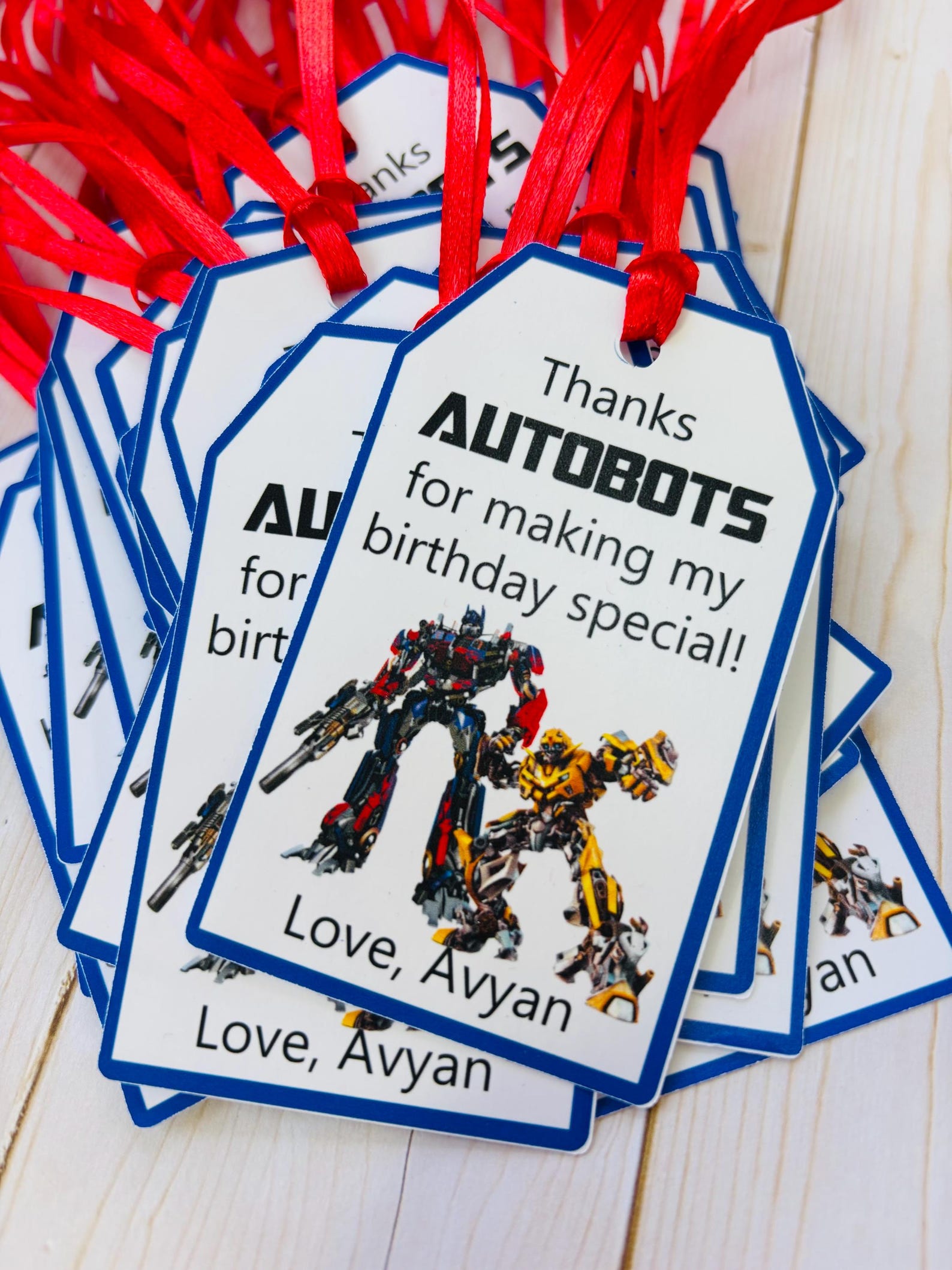 Transformers Birthday Party Favor Tags, Transformers Birthday Party ...