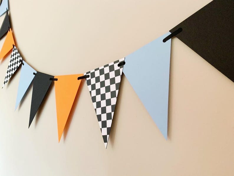 Checkered Flag Racing Pennant Banner