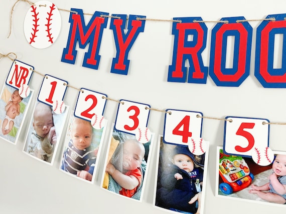 Baseball First Birthday Photo Banner, Rookie of the Year First Birthday, Baseball Birthday Decorations, My Rookie Year Il_570xn