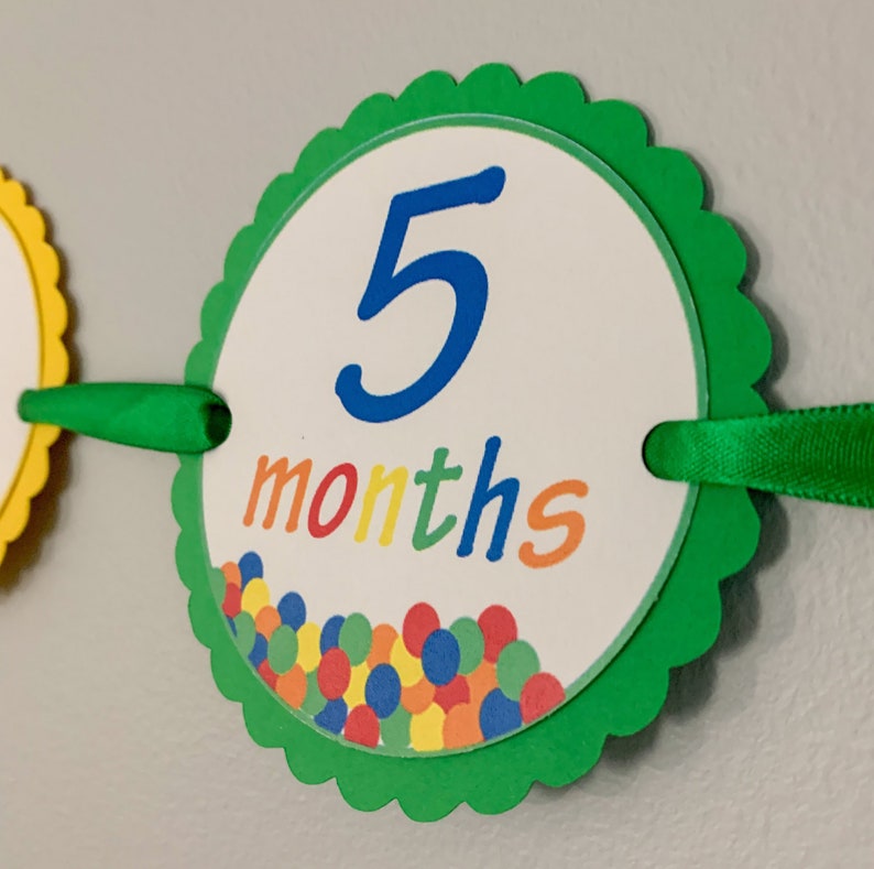 lets have a ball first birthday monthly photo banner featuring a ball pit