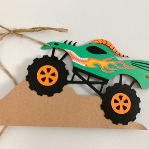 monster trucks banner for a  monster jam inspired birthday or bedroom decor