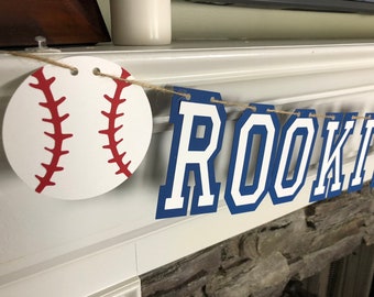 Personalized Baseball Rookie of The Year Banner, Custom Colors