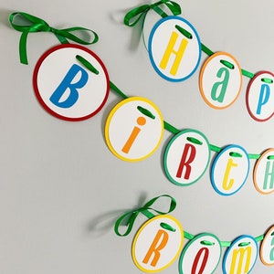let's have a ball primary colors happy birthday banner for a its a ball to be one or its a ball to be two birthday party