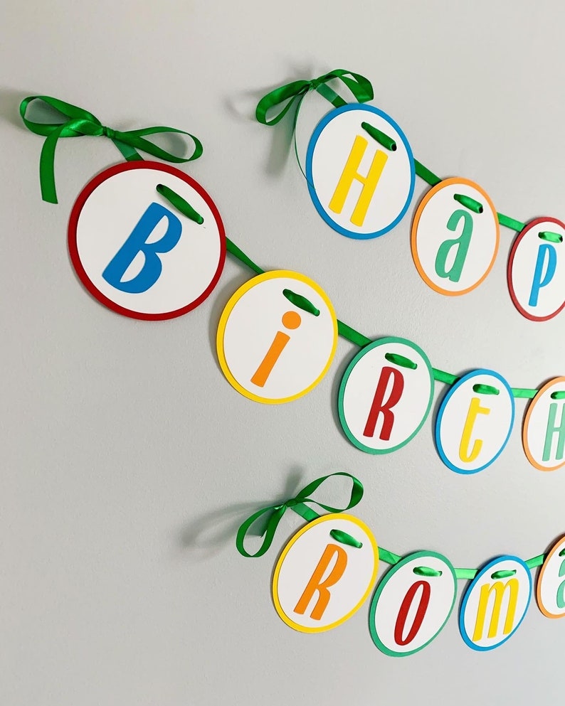 let's have a ball primary colors happy birthday banner for a its a ball to be one or its a ball to be two birthday party