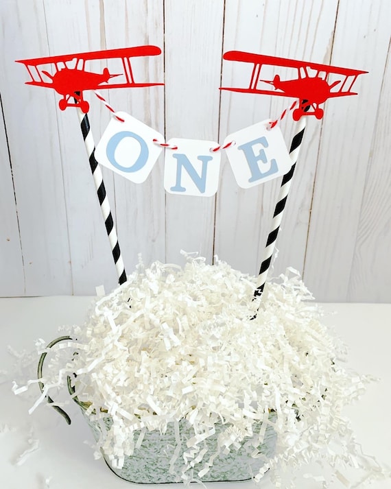 time flies first birthday cake topper, biplane birthday decorations, airplane birthday decorations, airplane cake topper Il_570xn