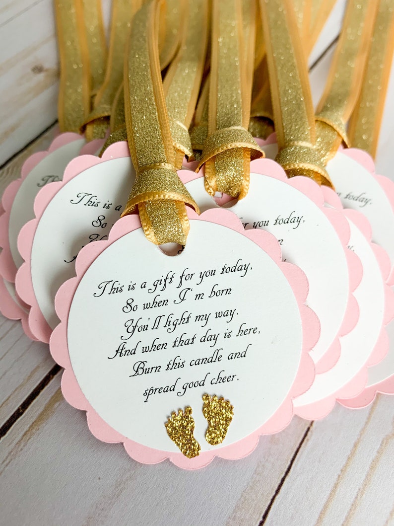Pink and Gold Baby Shower Favor Tags Baby Shower Party Favor Etsy