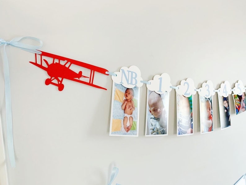 airplane first birthday photo banner