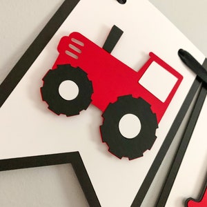 red tractor happy birthday banner