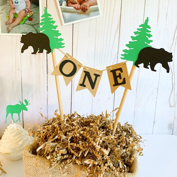 Bear Cake Topper, Rustic First Birthday, Woodland Birthday, Wild One Birthday, Lumberjack Birthday Il_570xn