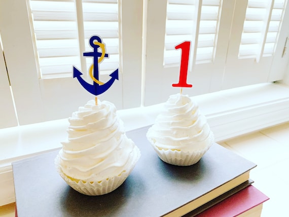 Nautical Birthday Party Decor, Nautical First Birthday Cupcake Toppers,  Anchor First Birthday Decorations, Anchor Baby Shower, Sailing -  Canada