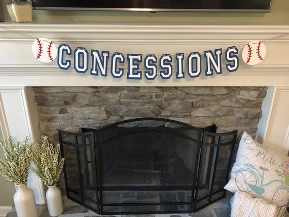 baseball party*concessions banner*baseball birthday party*concessions*baseball party decorations*baseball banner*baseball baby shower Il_570xn