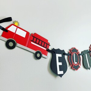 police and firetruck name banner, first responders, police and firetruck banner, firetruck birthday decorations, cops and robbers birthday