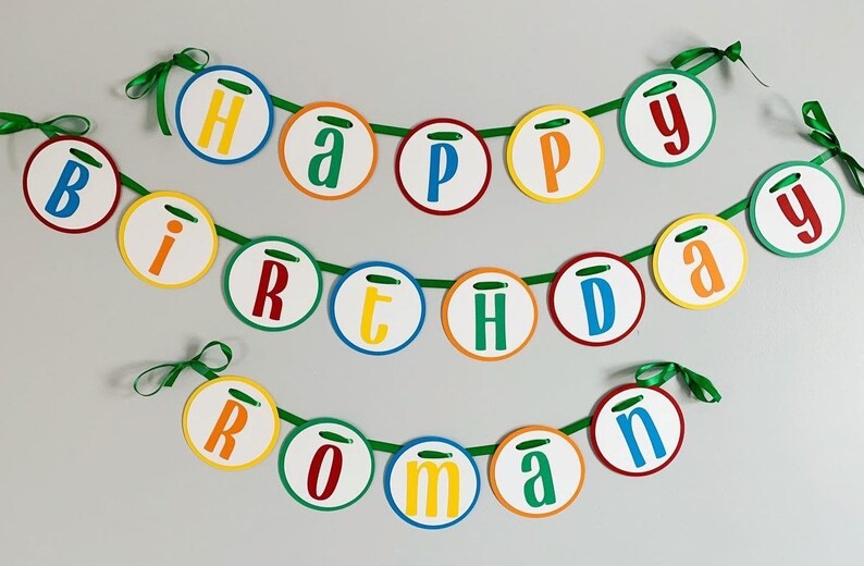 let's have a ball primary colors happy birthday banner for a its a ball to be one or its a ball to be two birthday party