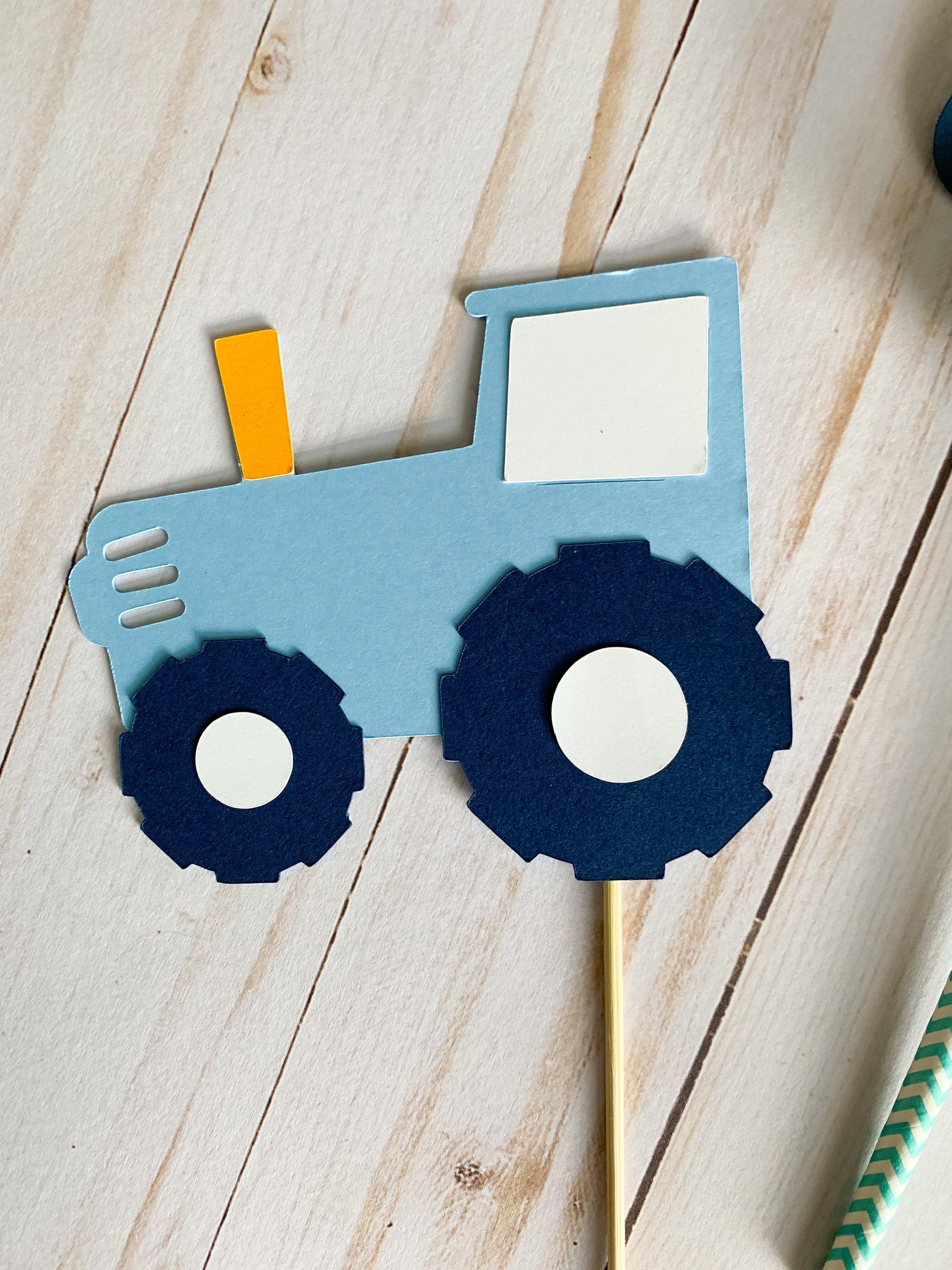 Blue Tractor Birthday Decorations Blue Tractor Baby Shower Etsy