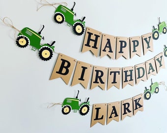 green tractor birthday decorations, green tractor birthday banner, tractor birthday decor, tractor barnyard birthday, custom tractor decor