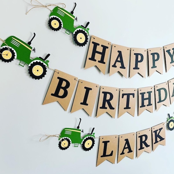 green tractor birthday decorations, green tractor birthday banner, tractor birthday decorations, tractor barnyard birthday, eieio birthday