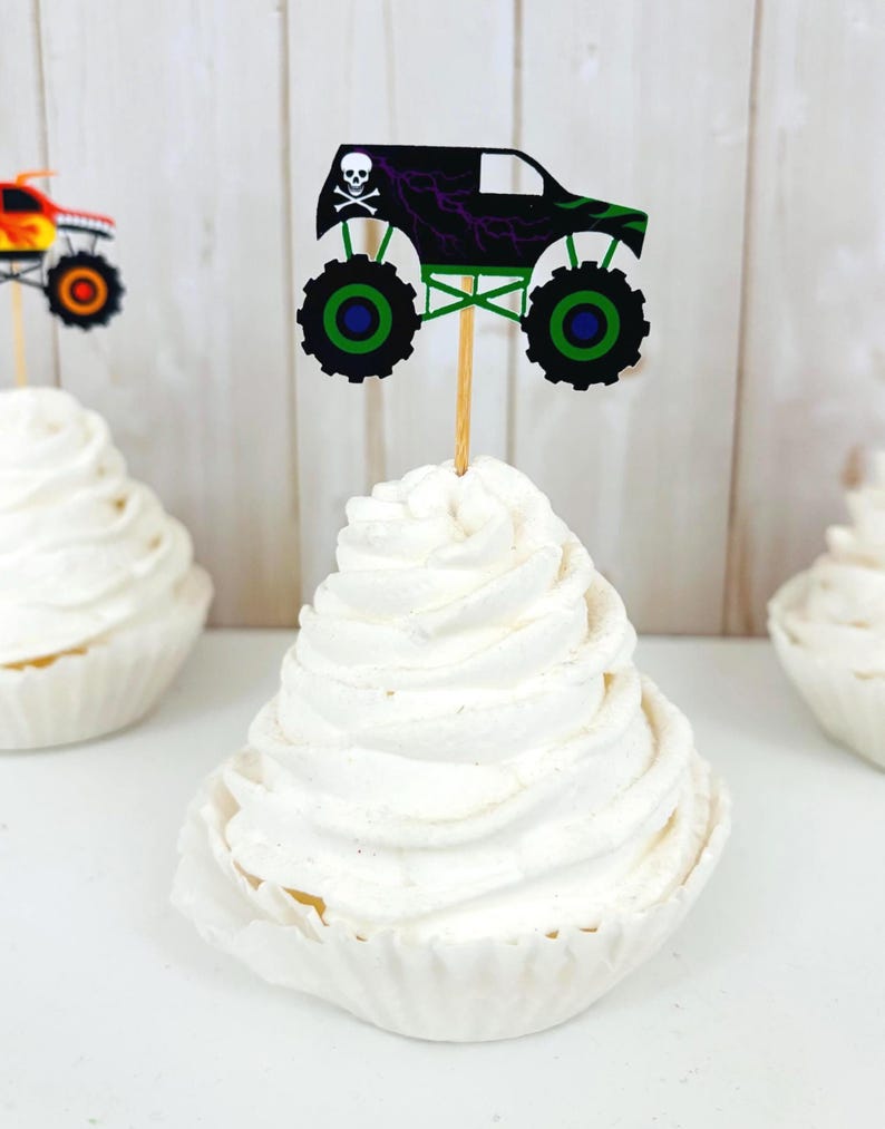 Monster Truck Birthday Decorations, Monster Trucks, Monster Truck Party, Monster Truck Cupcake Toppers, Monster Truck Rally, Monster Jam Grave Digger only