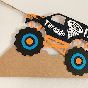 monster trucks banner for a  monster jam inspired birthday or bedroom decor