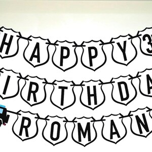 police happy birthday banner