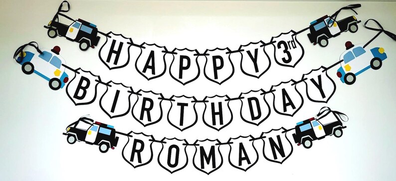 police happy birthday banner