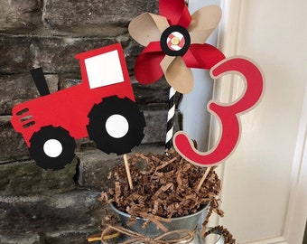 tractor birthday*red tractor birthday*tractor party*barnyard party*red tractor party decor*tractor party decorations*tractor barnyard party