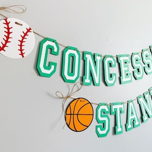 all star sports concession stand banner football baseball basketball soccer, multi sport birthday, custom sports banner, team sports banner