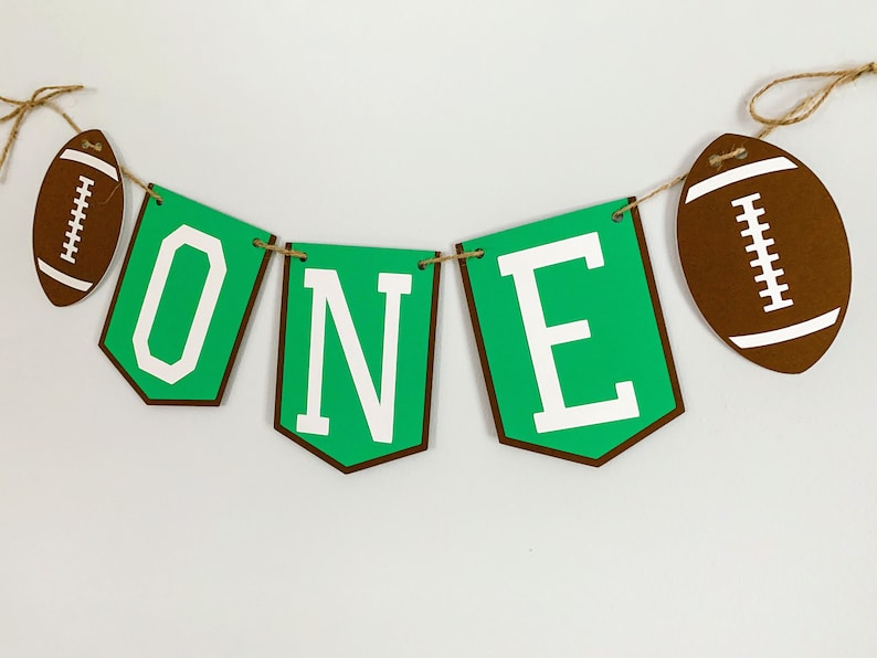 football decorations, football age banner, football high chair banner, football cake smash, football game day decorations image 5