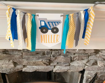 construction birthday party*construction birthday party ideas*construction high chair banner*construction name banner*construction party