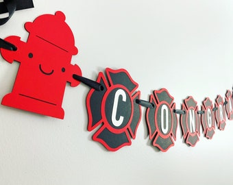 Firefighter CONGRATS banner*Firetruck party*Firetruck birthday party decorations* Firefighter birthday*firefighter retirement party*fireman