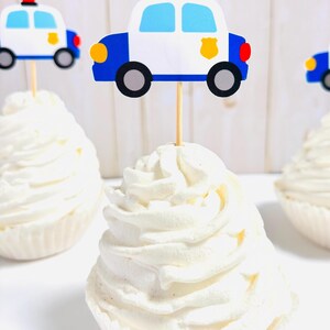 police car cupcake toppers