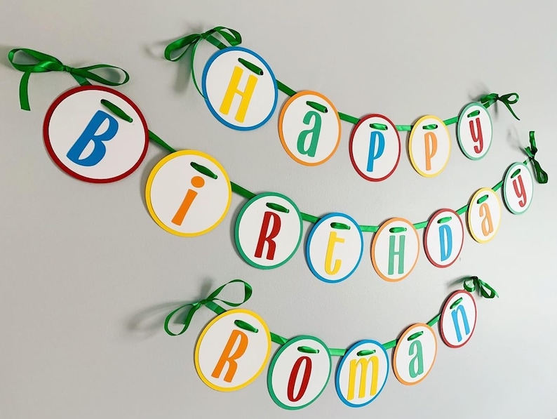 let's have a ball primary colors happy birthday banner for a its a ball to be one or its a ball to be two birthday party