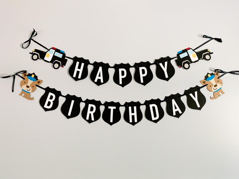 police happy birthday banner
