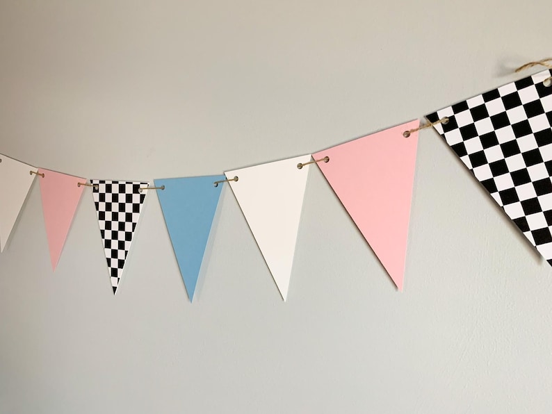 Checkered Flag Racing Pennant Banner