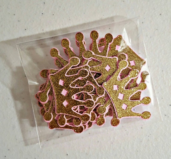 Pink And Gold Crown Confetti Pink And Gold First Birthday Pink And