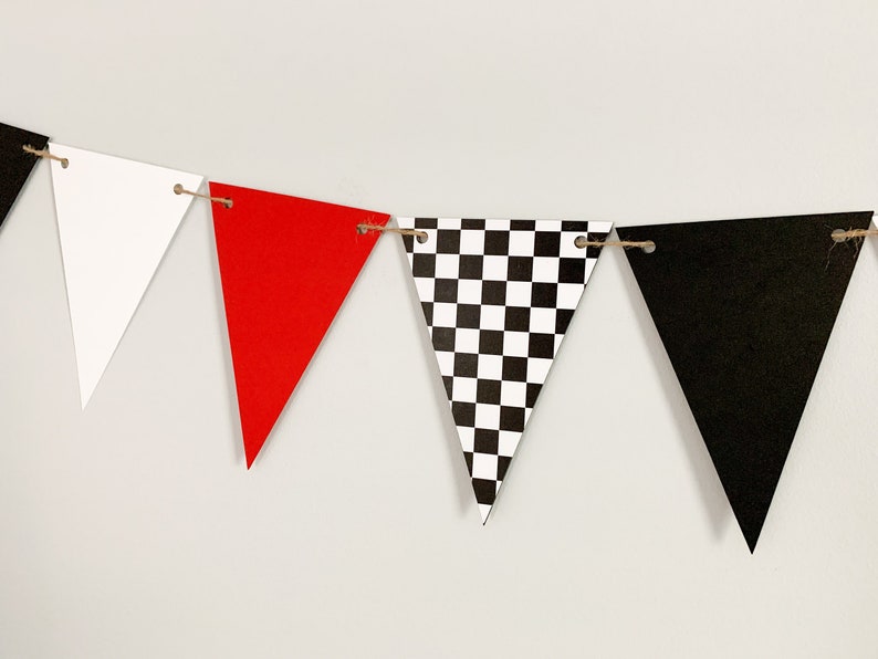 Checkered Flag Racing Pennant Banner