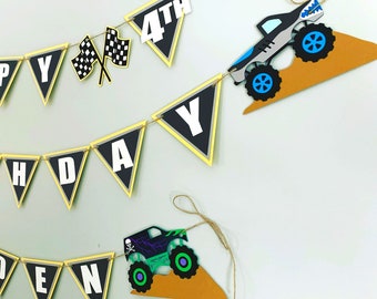Monster Truck Birthday Decorations, Monster Trucks, Monster Truck Birthday Banner, Monster Truck Banner, Monster Truck Rally, Big Trucks
