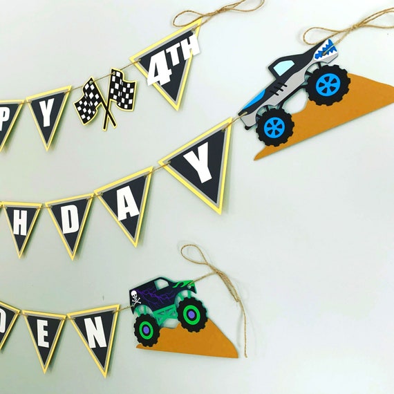 Monster Truck Birthday Decorations*Monster Trucks*Monster Truck Birthday Banner*Monster Truck Banner*Monster Truck Rally*Big Trucks Party Il_570xn