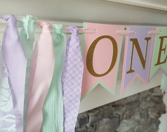 unicorn first birthday*unicorn high chair banner*unicorn cake smash*first birthday ideas*unicorn themed birthday party*pink mint lavender