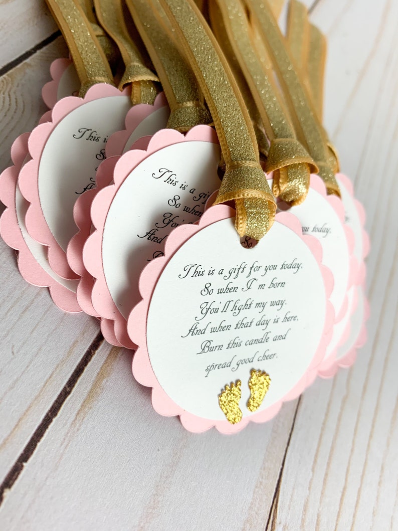 Pink and Gold Baby Shower Favor Tags Baby Shower Party Favor Etsy