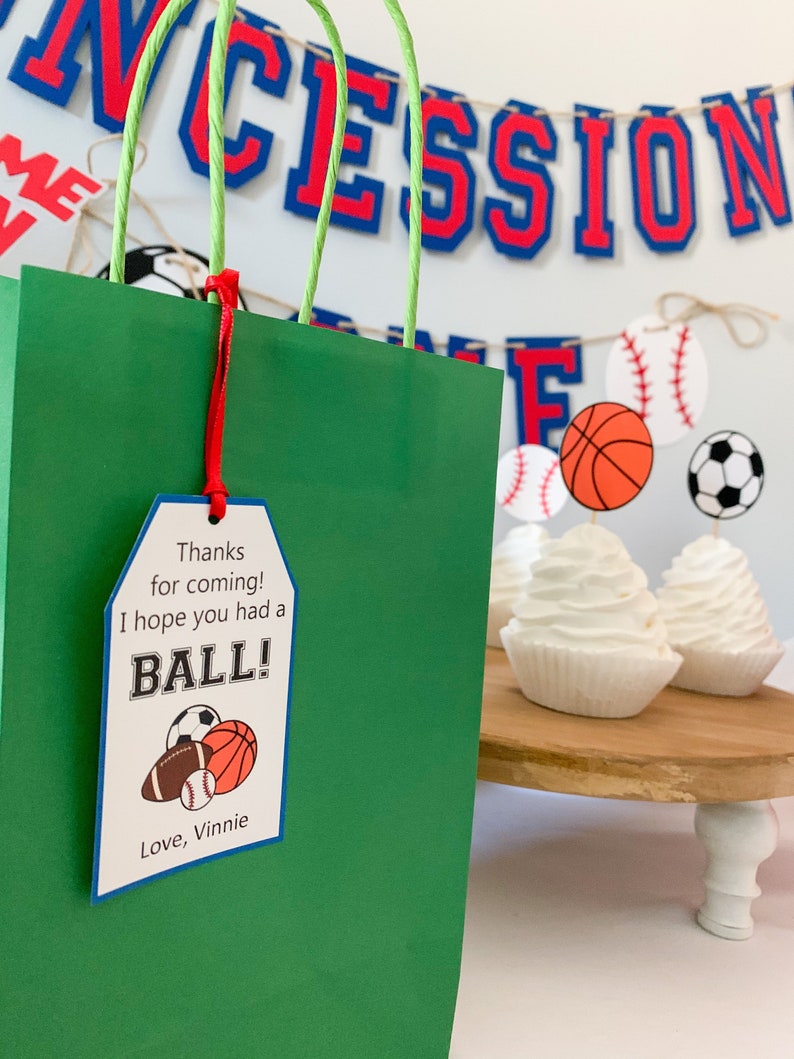 Sports Birthday Partysports Party Favor Tagsbaseball Etsy