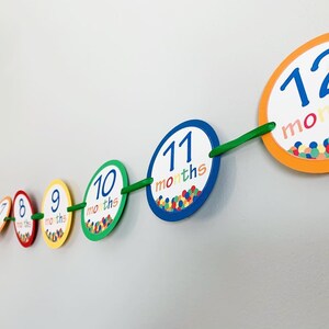 Let's have a ball first birthday milestones photo banner