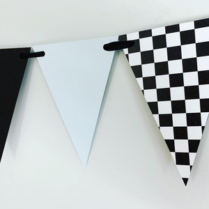 racing birthday decorations, race car birthday decor, formula 1 birthday decor, fast one banner, checkered flag pennant banner, two fast image 3