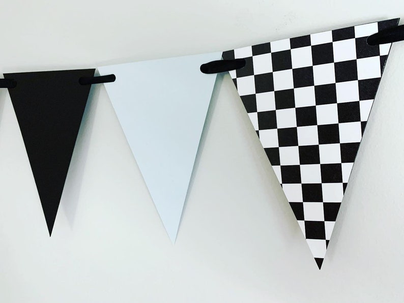 racing birthday decorations, race car birthday decor, formula 1 birthday decor, fast one banner, checkered flag pennant banner, two fast image 3