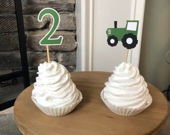 tractor cupcake toppers