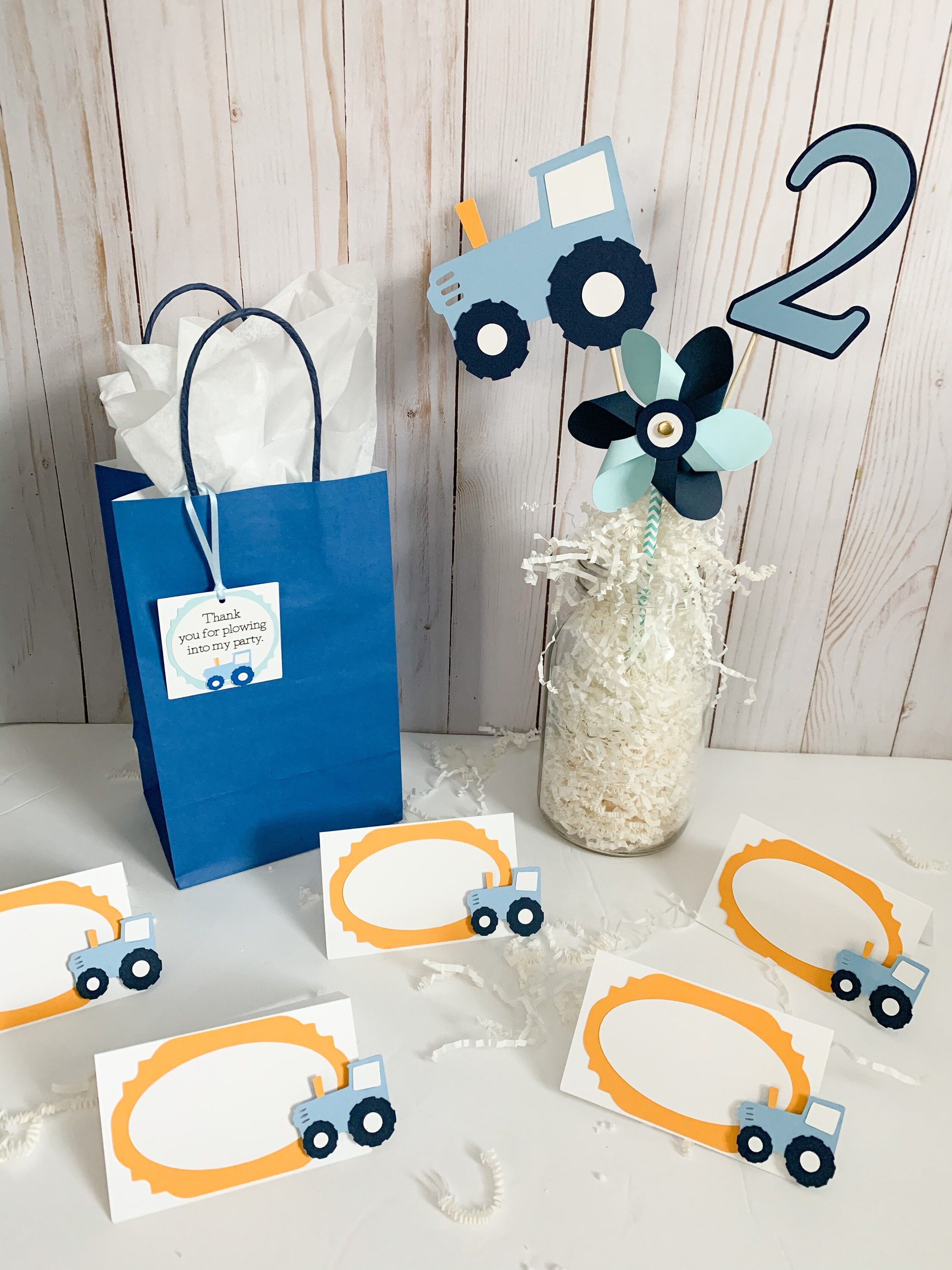Blue Tractor Birthday Party Decorations Blue Tractor Baby Etsy